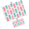 BEITUOLA Pineapple Golf Towel 2 Packs Cute Golf Towels for Golf Bags Men Women Hawaiian Fruits Microfiber Waffle Golf Towel with Clip Funny Golf Gift Accessories