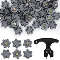 51 Pcs Golf Shoe Spikes Replacements Set - 50 Golf Shoe Cleats with 1 Black Golf Cleats Spanner Thread Screw 6 mm Dia Golf Spike Replacement Tool for Golf Player Golf Lover