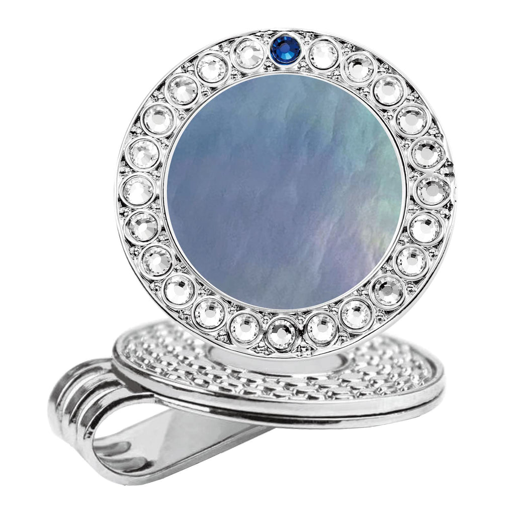 E TRUEE Golf Ball Marker Hat Clip with Pearl and Crystal Golf Marker Golf Accessories for Women Golf Gifts for Women