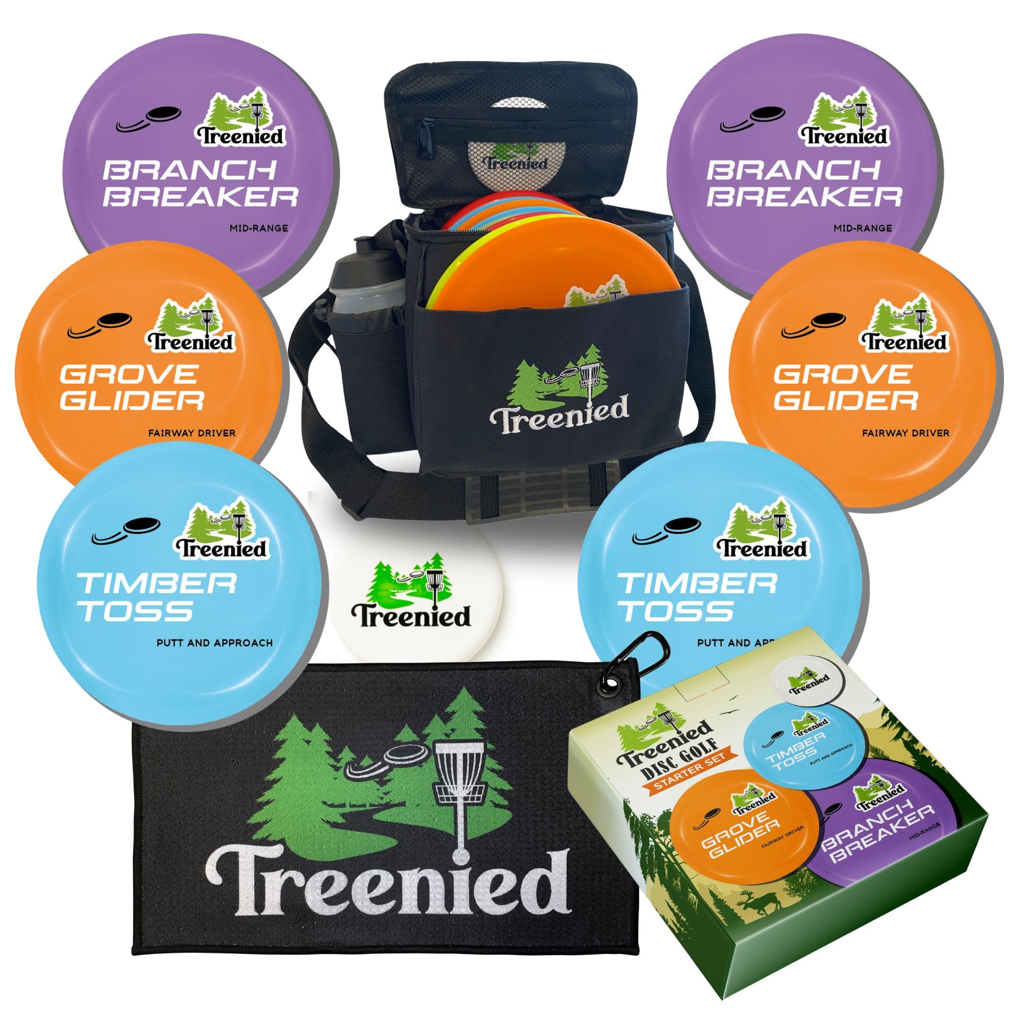 Disc Golf Set 9 Piece | Includes 2 Putters 2 Midrange Discs 2 Drivers | Disc Golf Accessories Include Disc Golf Bag Disc Golf Towel and Mini Marker | Frisbee Golf Discs Set | Disc Golf Starter Set