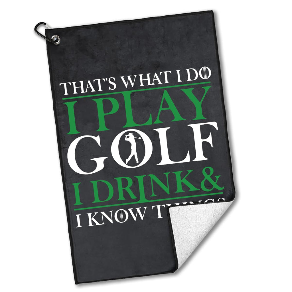 rofiowa That;s What I Do I Play Golf and I Polyester and Cotton Blend Printed Golf Towel Funny Golf Accessories for Men Women Golf Gift for Golf Fan Dad Mom Golf Lover Birthday