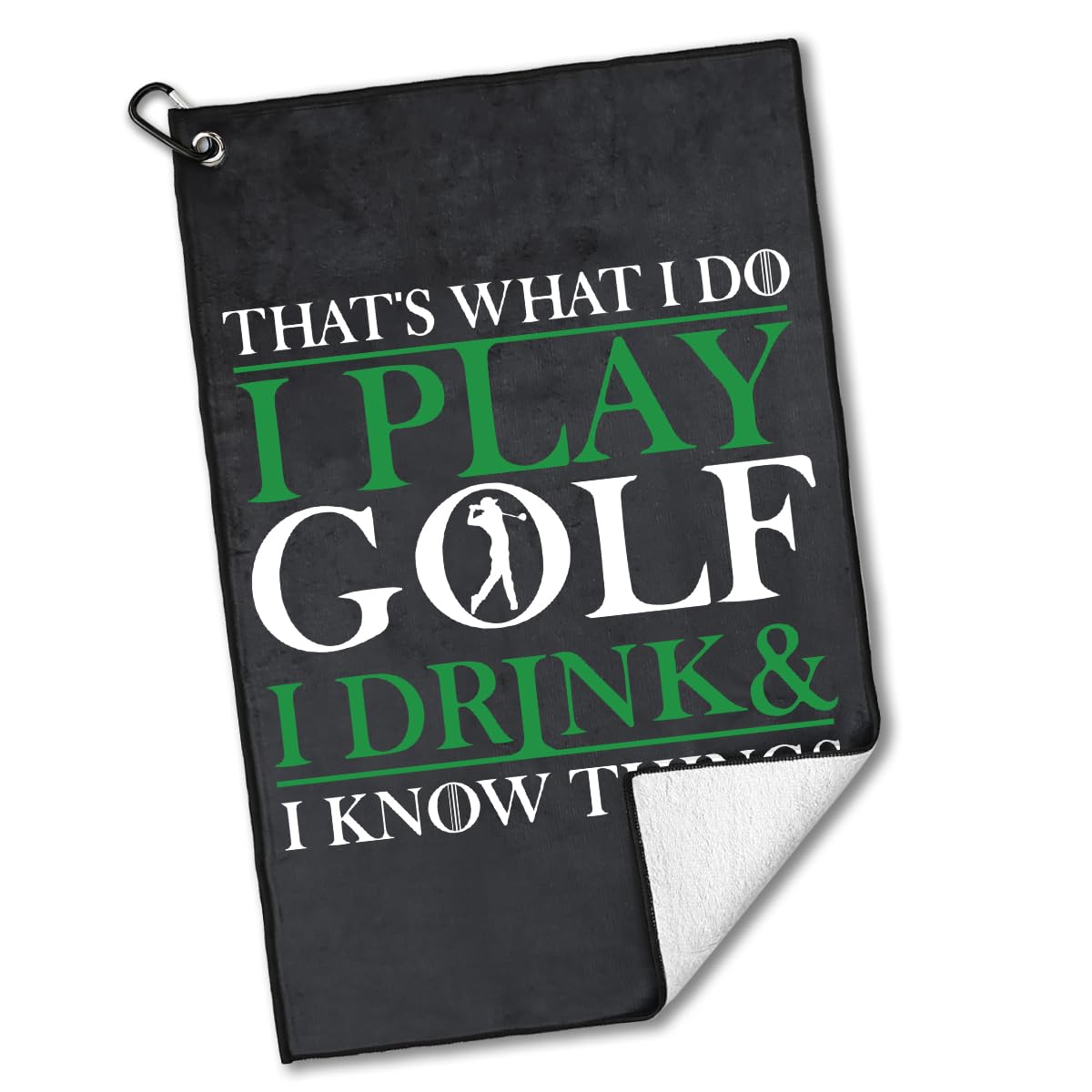 rofiowa That;s What I Do I Play Golf and I Polyester and Cotton Blend Printed Golf Towel Funny Golf Accessories for Men Women Golf Gift for Golf Fan Dad Mom Golf Lover Birthday
